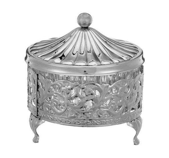 Queen Anne Round Butter Dish -10 Dia cm -Silver Plated