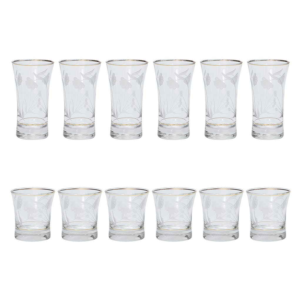 Pasabahce Longdrink & Tumbler Set, 12 Pieces -Gold