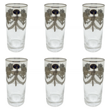 Bohemia Crystal Longdrink Set, 6 Pieces -Silver -300 ml