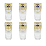 Bohemia Crystal Longdrink Set, 6 Pieces -Gold -300 ml