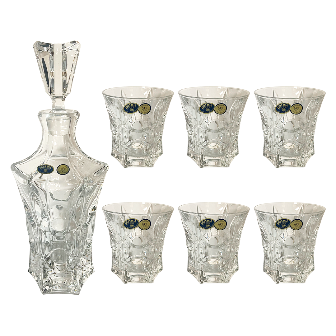 Bohemia Crystal Bottle & Tumbler Set, 7 Pieces