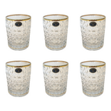 Bohemia Crystal Tumbler Diamond Set, 6 Pieces -Gold -230 ml