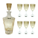 Bohemia Crystal Bottle & Goblet Set, 7 Pieces