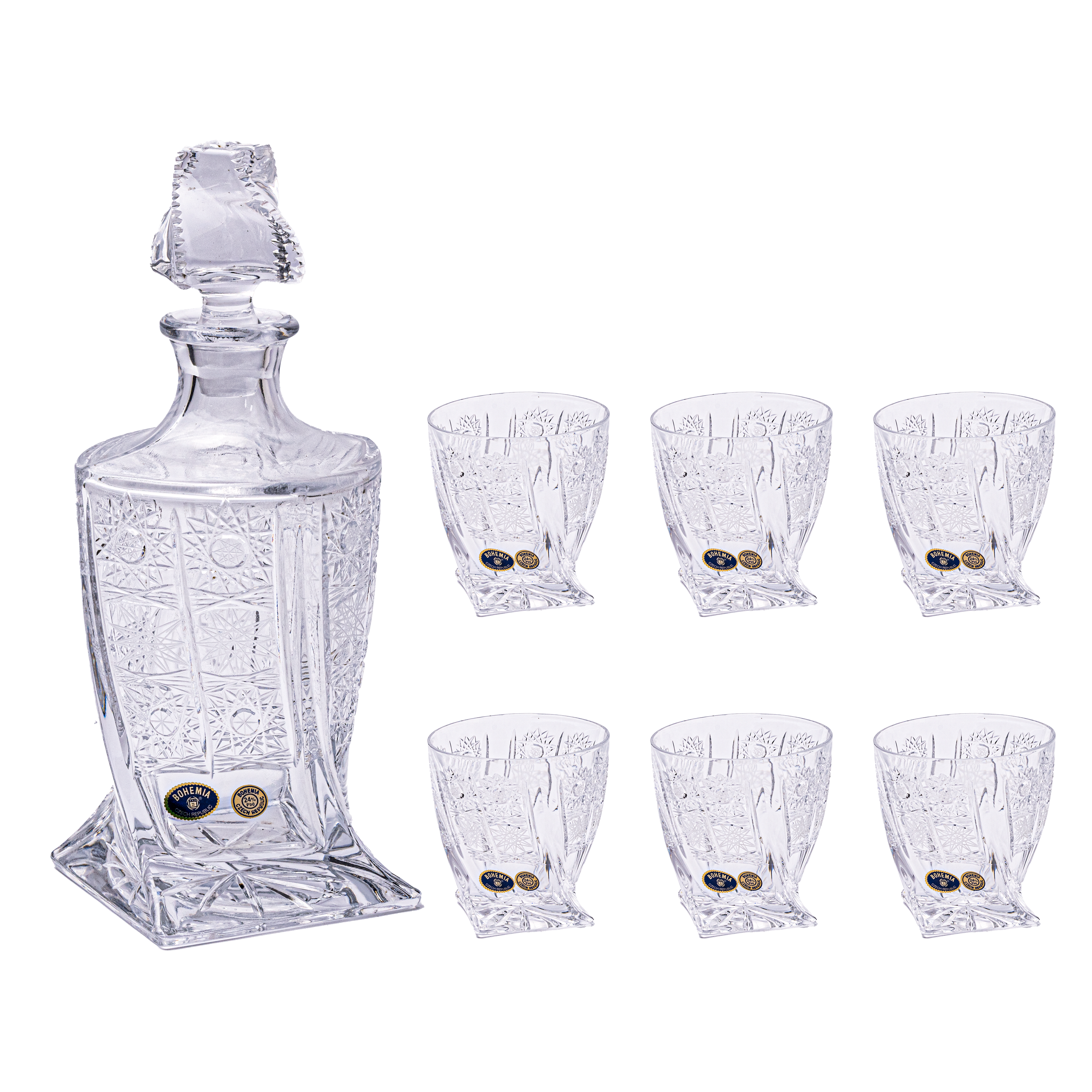 Bohemia Crystal Bottle & Tumbler Set, 7 Pieces