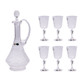Bohemia Crystal Bottle & Goblet Set, 7 Pieces