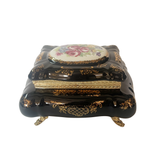 Limoge Rostema Bonbonniere with Cover & Gold Plated Legs -Cobalt Blue & Gold -22x16x17 cm