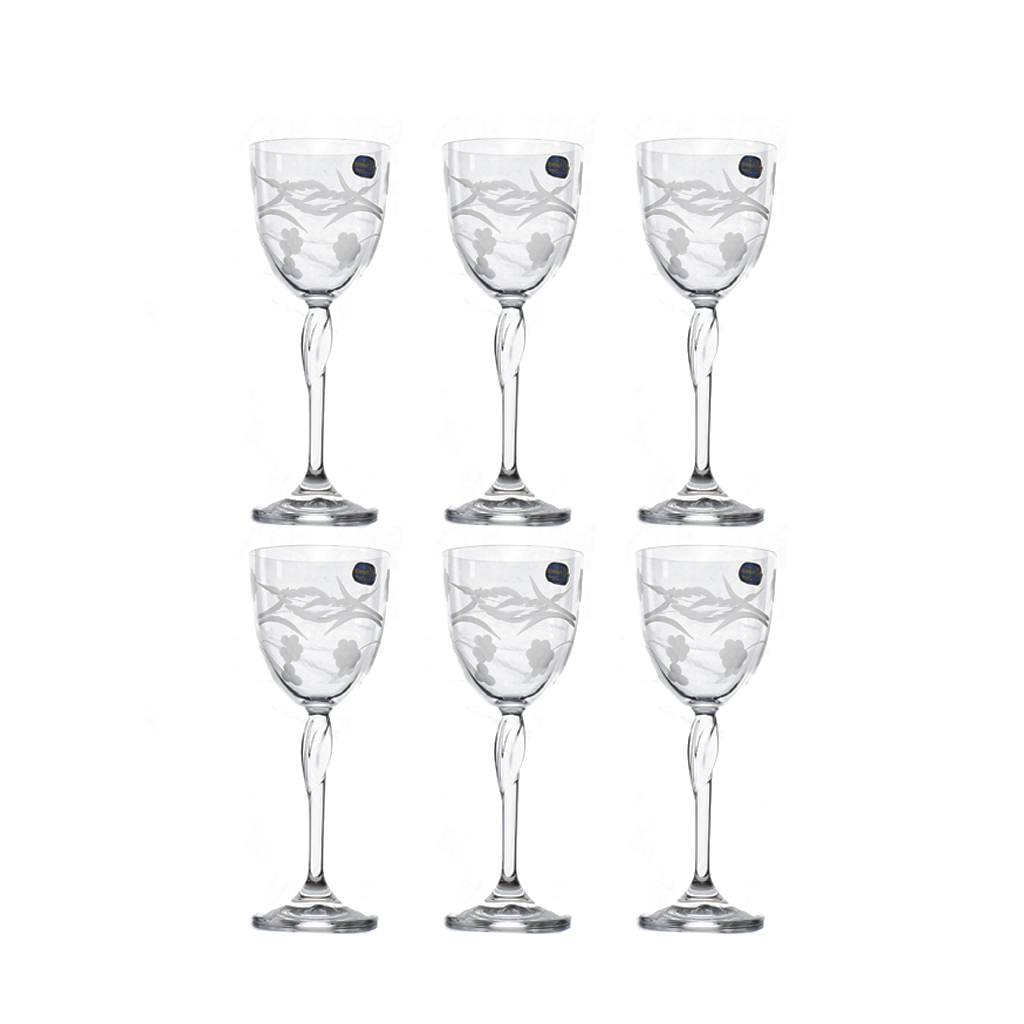 Bohemia Crystal Goblet Set, 6 Pieces -250 ml