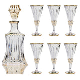 Bohemia Crystal Bottle & Goblet Set, 7 Pieces