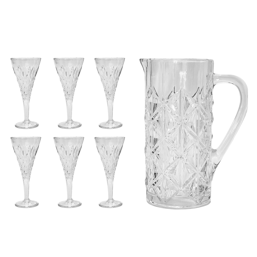 Drink Set, 7 Pieces -220ml & 1.1 Lit.