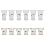Bohemia Crystal Longdrink & Tumbler Set, 12 Pieces -Gold -400 & 300 ml