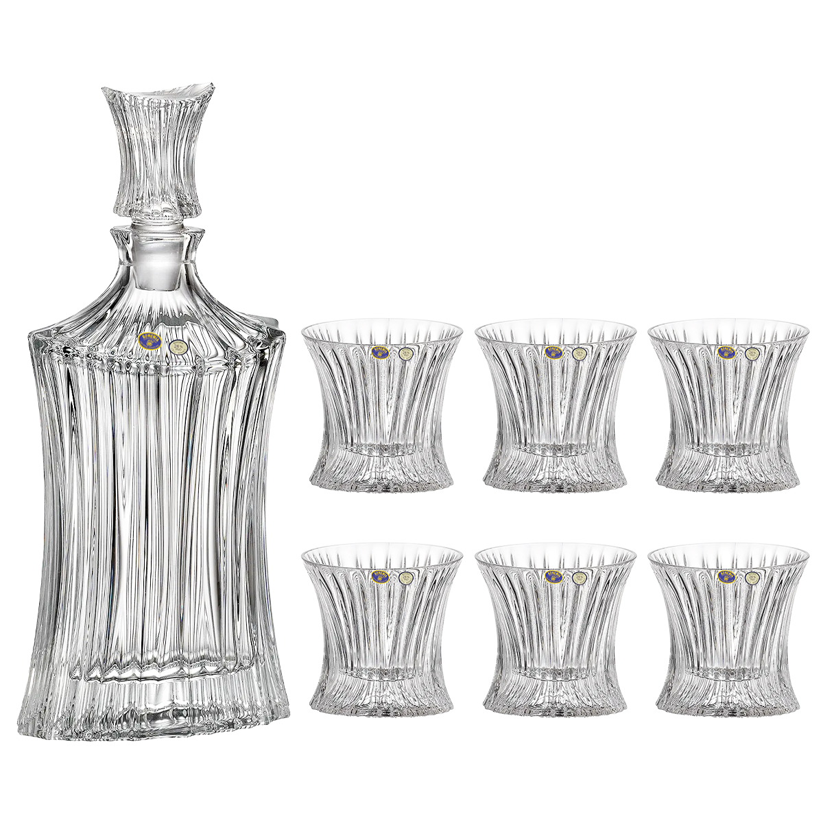 Bohemia Crystal Bottle & Tumbler Set, 7 Pieces