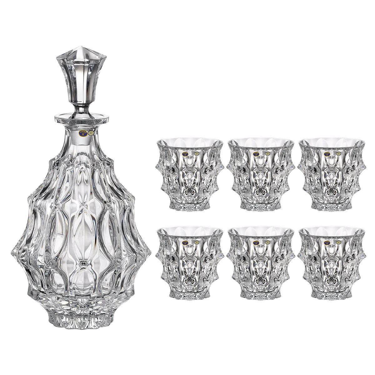 Bohemia Crystal Bottle & Tumbler Set, 7 Pieces