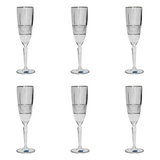 Bohemia Crystal Flute Set, 6 Pieces -190 ml