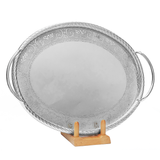 Elegant Gioiel Tray with Handles -Made in Italy -43x51 cm -Silver -Stainless Steel 18/10