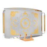 Elegant Gioiel Tray with Handles -Made in Italy -45 cm -Silver & Gold -Stainless Steel 18/10