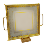Tresors Tray with Handles and Legs -Made in Italy -48x40 cm -Stainless Steel 18/10