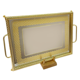 Tresors Tray with Handles and Legs -Made in Italy -65x41 cm -Stainless Steel 18/10
