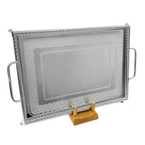 Tresors Tray with Handles and Legs -Made in Italy -55x36 cm -Stainless Steel 18/10