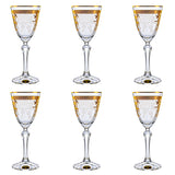 Bohemia Crystal Goblet Set, 6 Pieces -Gold