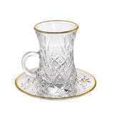 Teacup with Saucer Set, 12 Pieces -Gold