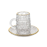Teacup with Saucer Set, 12 Pieces -Gold