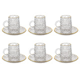 Teacup with Saucer Set, 12 Pieces -Gold
