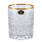 Bohemia Crystal Tumbler Set, 6 Pieces -Gold -320 ml