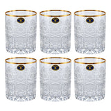 Bohemia Crystal Tumbler Set, 6 Pieces -Gold -320 ml