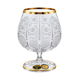 Bohemia Crystal Brandy Set, 6 Pieces -Gold -250 ml