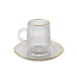 Teacup with Saucer Set, 12 Pieces -Gold