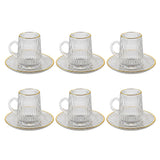 Teacup with Saucer Set, 12 Pieces -Gold