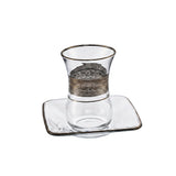 Pasabahce Longdrink, Tumbler, Tea Cups & Saucer Set, 24 Pieces -Silver