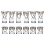 Pasabahce Longdrink & Tumbler Set, 12 Pieces -Silver -340 & 250 ml