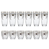 Bohemia Crystal Longdrink & Tumbler Set, 12 Pieces -Silver
