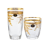 Bohemia Crystal Longdrink & Tumbler Set, 12 Pieces -Gold