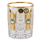 Bohemia Crystal Tumbler Set, 6 Pieces -230 ml -Gold & Floral Design