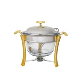 Soup Warmer with Ladle -Gold -4.0 Lit. -Stainless Steel 18/10 & Tempered Glass