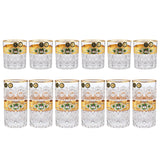 Bohemia Crystal Longdrink & Tumbler Set, 12 Pieces -Gold
