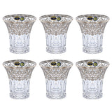 Bohemia Crystal Tumbler Set, 6 Pieces -Silver