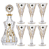 Bohemia Crystal Drink Set, 7 Pieces -Gold
