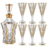 Bohemia Crystal Drink Set, 7 Pieces -Gold
