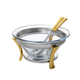 Salad Bowl with Servings -Gold -Stainless Steel 18/10