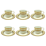 Yamasen Coffee Set, 12 Pieces Gold & Cream -Porcelain