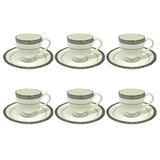 Yamasen Coffee Set, 12 Pieces -Silver -Porcelain
