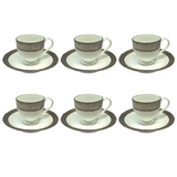 Yamasen Coffee Set, 12 Pieces -Silver -Porcelain