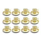 ﻿Falkenporzellan Coffee Set, 24 Pieces -Gold -Porcelain