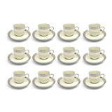 ﻿Falkenporzellan Coffee Set, 24 Pieces -Silver -Porcelain