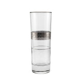 Pasabahce Longdrink, Tumbler, Tea Cups & Saucer Set, 24 Pieces -Silver