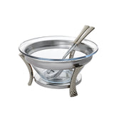Salad Bowl with Servings -Silver -Stainless Steel 18/10
