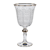 Bohemia Crystal Goblet Set, 6 Pieces -Silver -220 ml